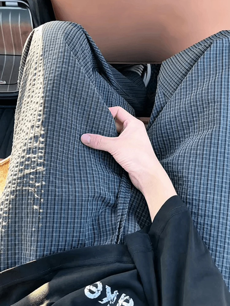 

Мужские прямые широкие брюки Cleanfit, ранняя осень, повседневные брюки из ткани с пузырьками, модные молодежные брюки