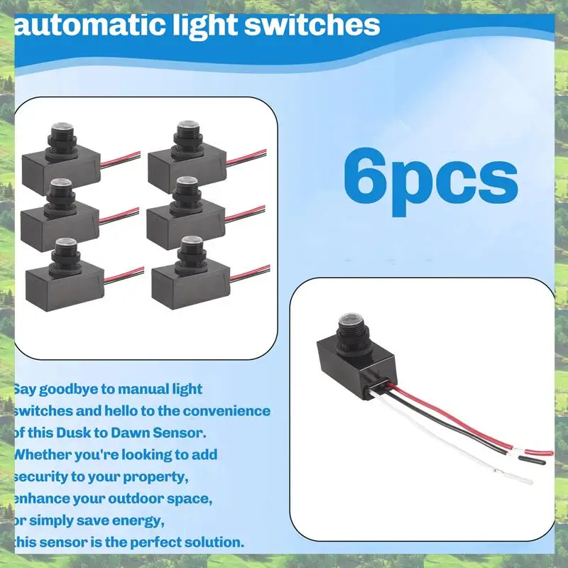 

A59Z-6 упаковок датчик сумерения до рассвета для наружного освещения 120-277 В фотоэлектрический переключатель фотоэлемент датчик света