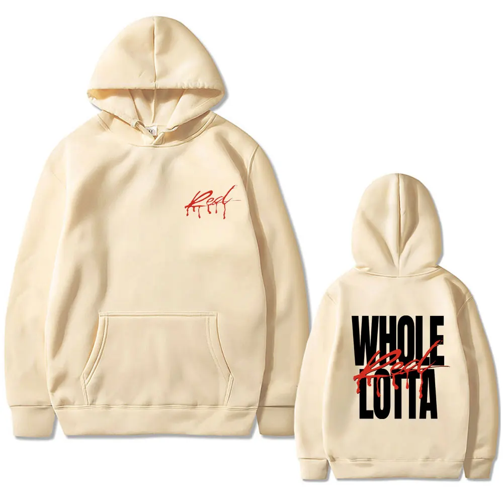 Hip Hop Rapper เวลาทั้ง Lotta สีแดงกราฟิก Hoodie ผู้ชายผู้หญิงแฟชั่นขนาดใหญ่ Pullover Hoodies ชาย Vintage Sweatshirt