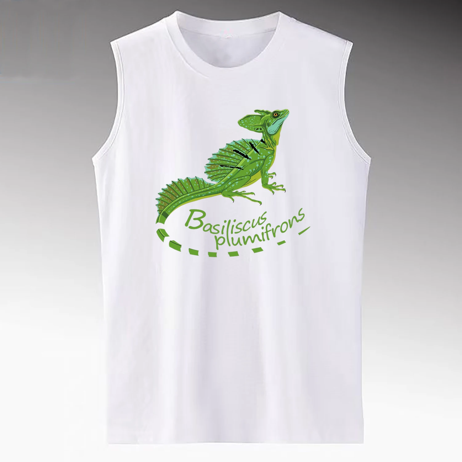 Basiliscus Plumifrons. Plumed Basilisk Reptile Pet Lizard Tanktop 100% Cotton O-Neck Vest Casual Mens Sleeveless Tee Streetwear