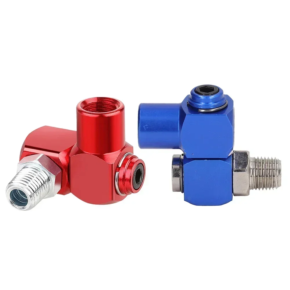 Swivel Air Connector 2 Pcs 360 Degrees Rotate Accessories Aluminum Parts Red/Blue/Sliver For Corresponding Air Tool