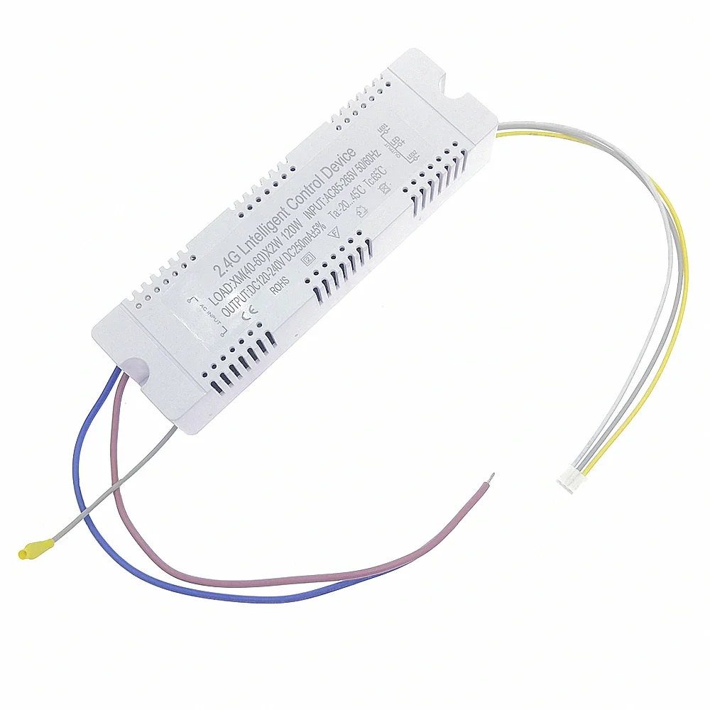 Driver de led inteligente AC85-265V 2.4G 24-40Wx2 40-60Wx2 60-80Wx2 80-120Wx2 120-150Wx2 250mA Transformador de fonte de alimentação com