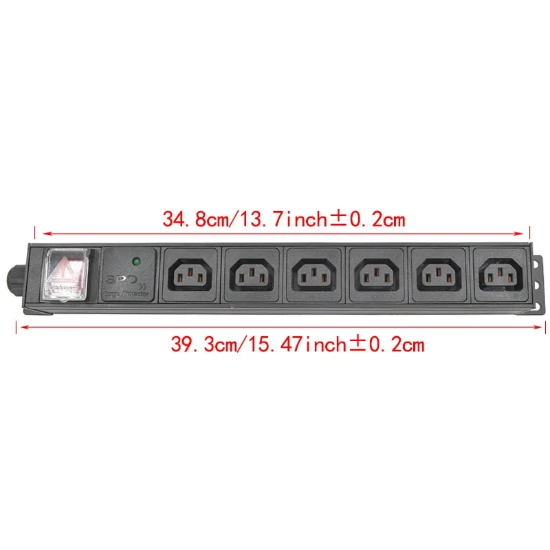 Imagem -06 - Pdu Liga de Alumínio Power Strip Power Rack Maneiras C13 Tomada de Saída Proteção contra Raios ue Eua Reino Unido C14 L630p Plug