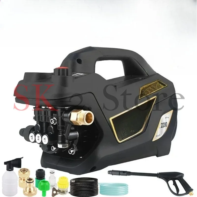 Premium Adjustable Pressure Household Automatic Garden Cleaning Tool with Water Gun, Portable High Pressure Washer 220V Durable