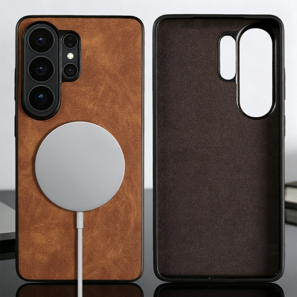 

Magnetic Leather Phone Case for Samsung Galaxy S26 Plus S25 Edge S24 S23 Ultra S22 S21 FE S20 Protective Back Cover Case Funda