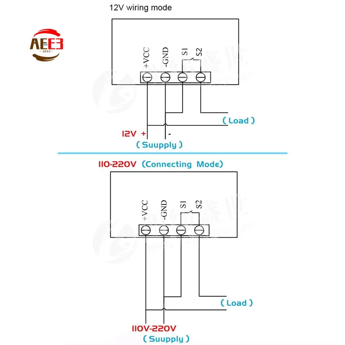 AEE3-Digital Time Delay Relay LED Display Cycle Timer Control Switch Adjustable Timing Relay Time Delay Switch