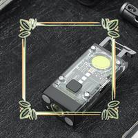 LED COB Keychain Light Solar Type-C USB Rechargeable Portable Waterproof Flashlight For Power Outage Emergency