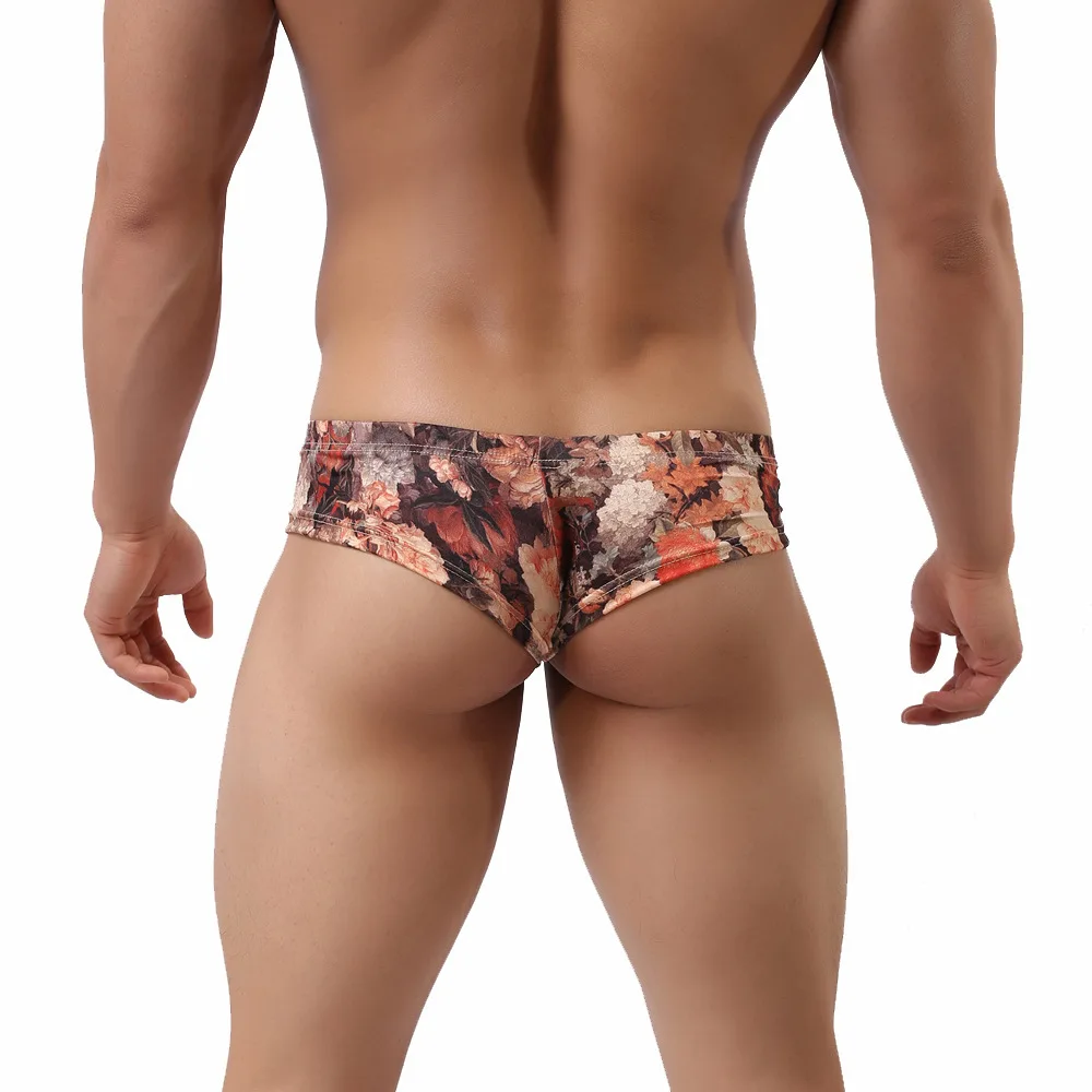 Men's Sexy Trunks Palace Printed Fashion Soft Bulge Pouch Low Waisted Boxer Shorts Gay Erotic Hip Lift Panties Sports Underpants