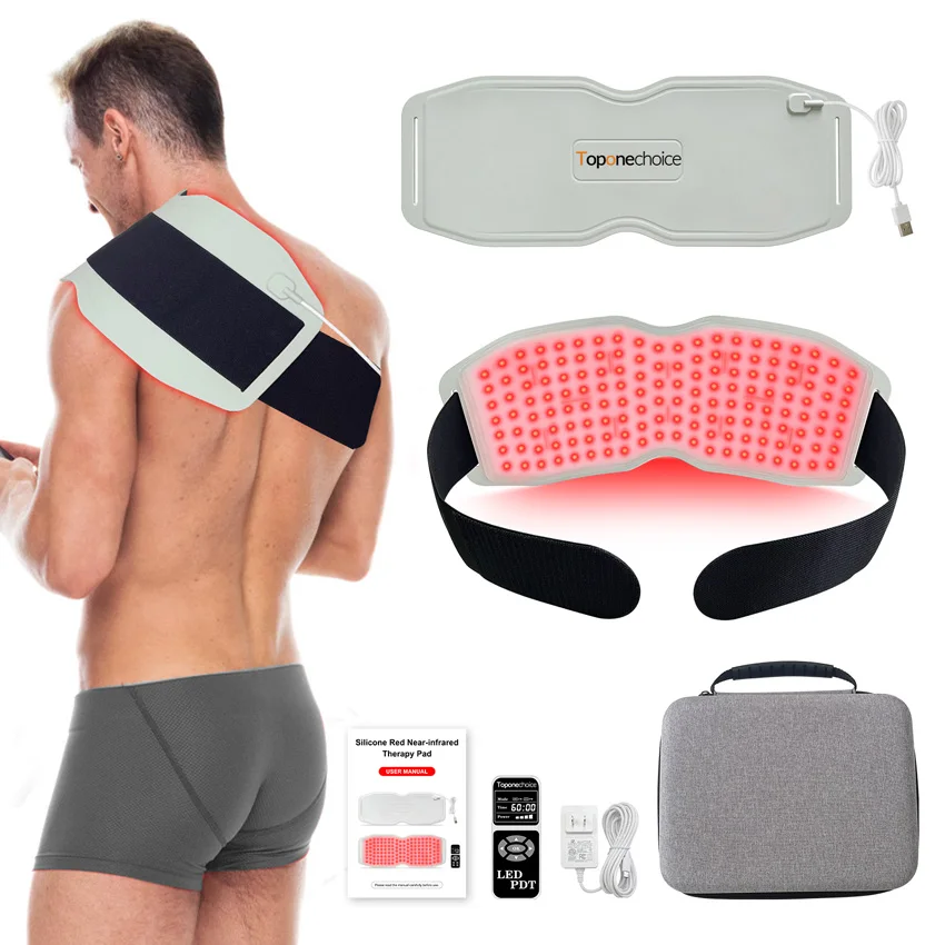 450pcs LED 660nm Red Light Therapy Belt 850nm 940nm Near Infrared Light Pad for Neck Shoulder Waist Back Knee Leg Pain Relief