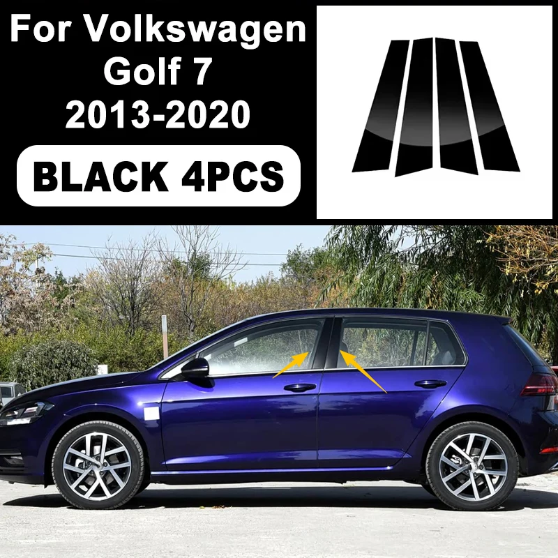 

Glossy Black B C Pillar Post Cover Car Sticker For Volkswagen VW Golf 7 2013-2020 Window Door Decorative Accessories 2019 2018