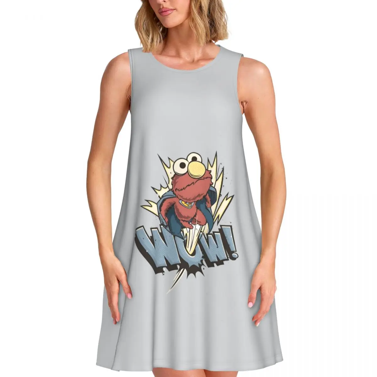 مخصص للسفر كوكي مونستر المرأة بلا أكمام فستان شاطئ الشاطئ عادية بلا أكمام فستان تلفزيون تعليمي للأطفال #1