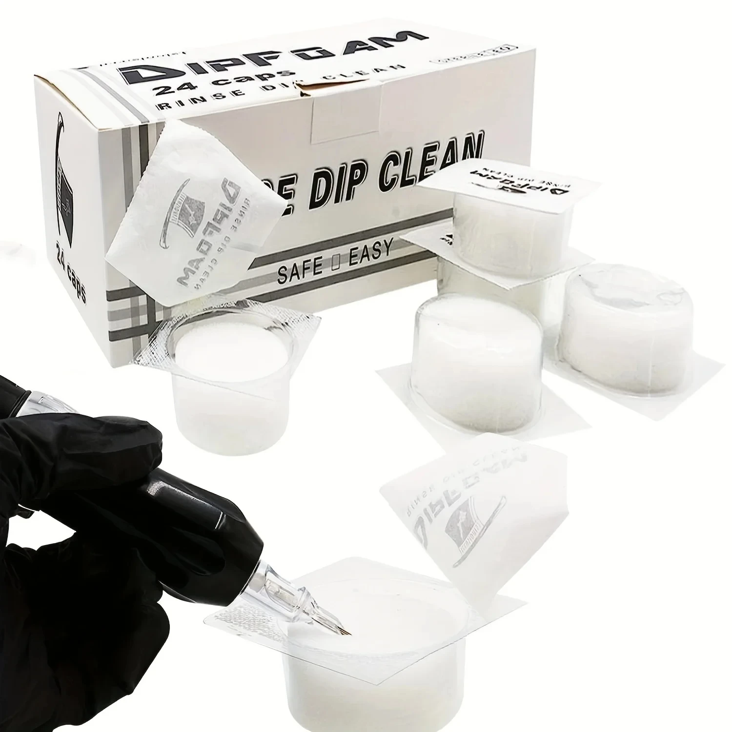 24 قطعة الوشم المتاح تراجع رغوة الإسفنج قبعات الكؤوس لإبرة و تلميح شطف تراجع خرطوشة الوشم النظيفة إبرة الوشم اكسسوارات #2