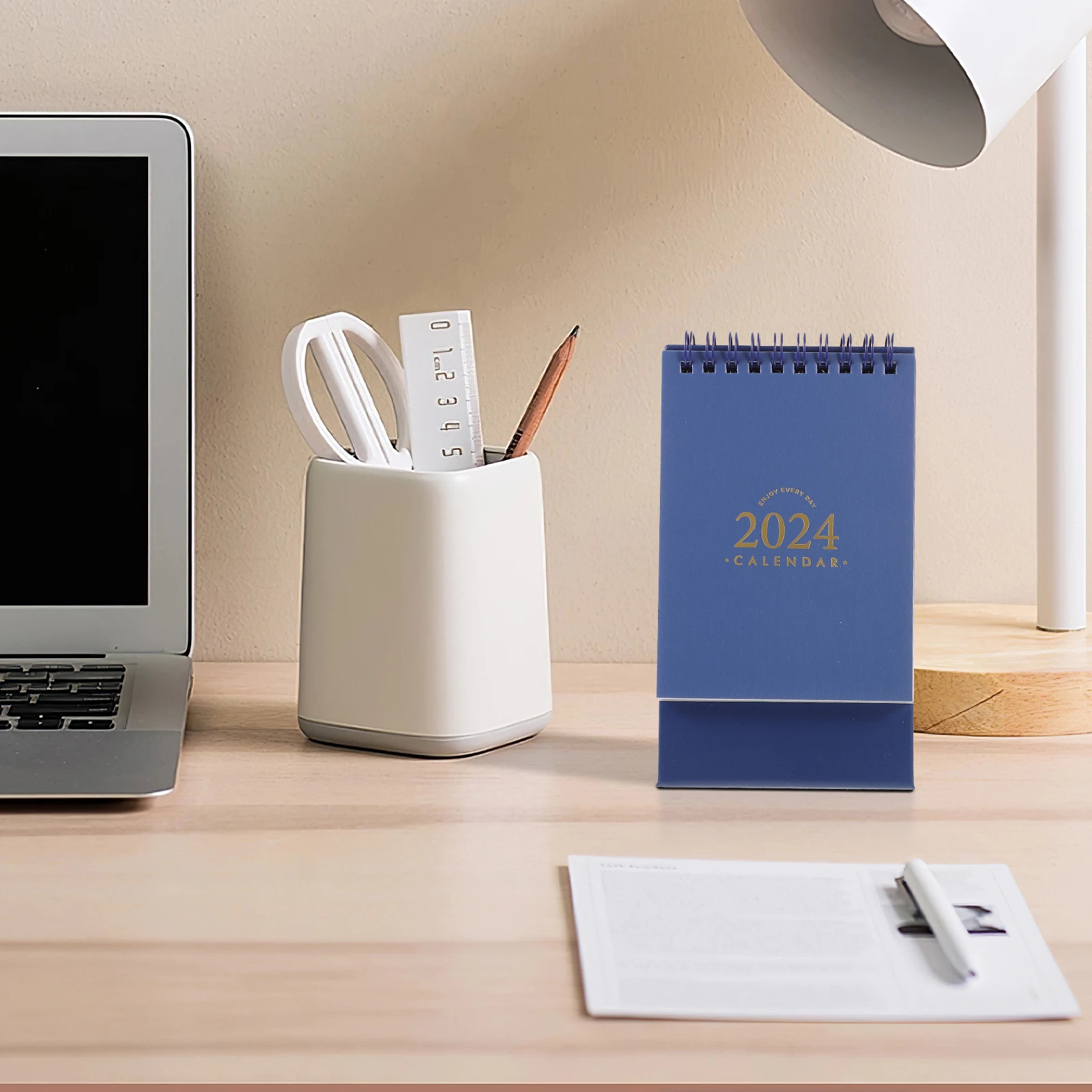 

Desk 2024 Mini Standing For Office Home Decor Simple Bright Design Tabletop Month Calendar Desktop Organizer Household