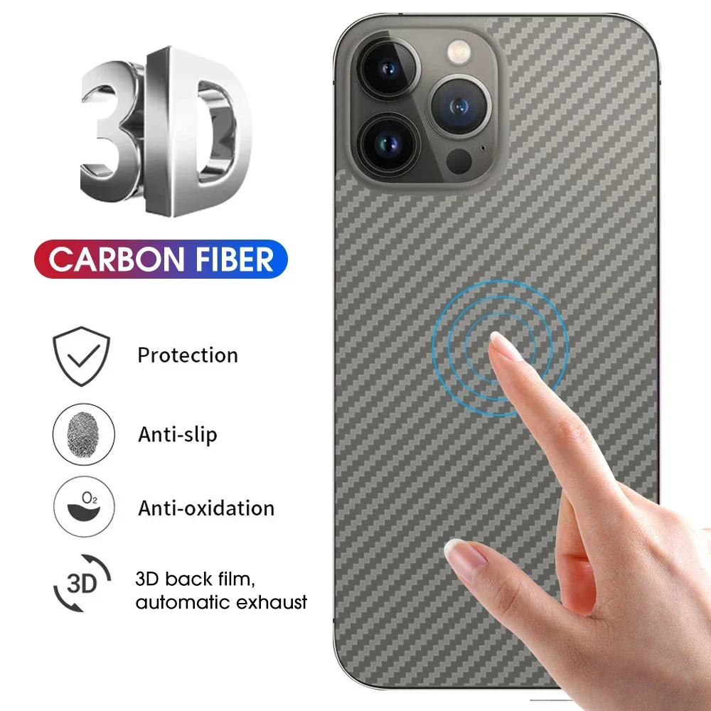 10PCS Hydrogel Film for IPhone 16 Pro/16 ProMax/16 Plus 3D Carbon Fiber Screen Protectors HD Clear Anti-slip Protective Films