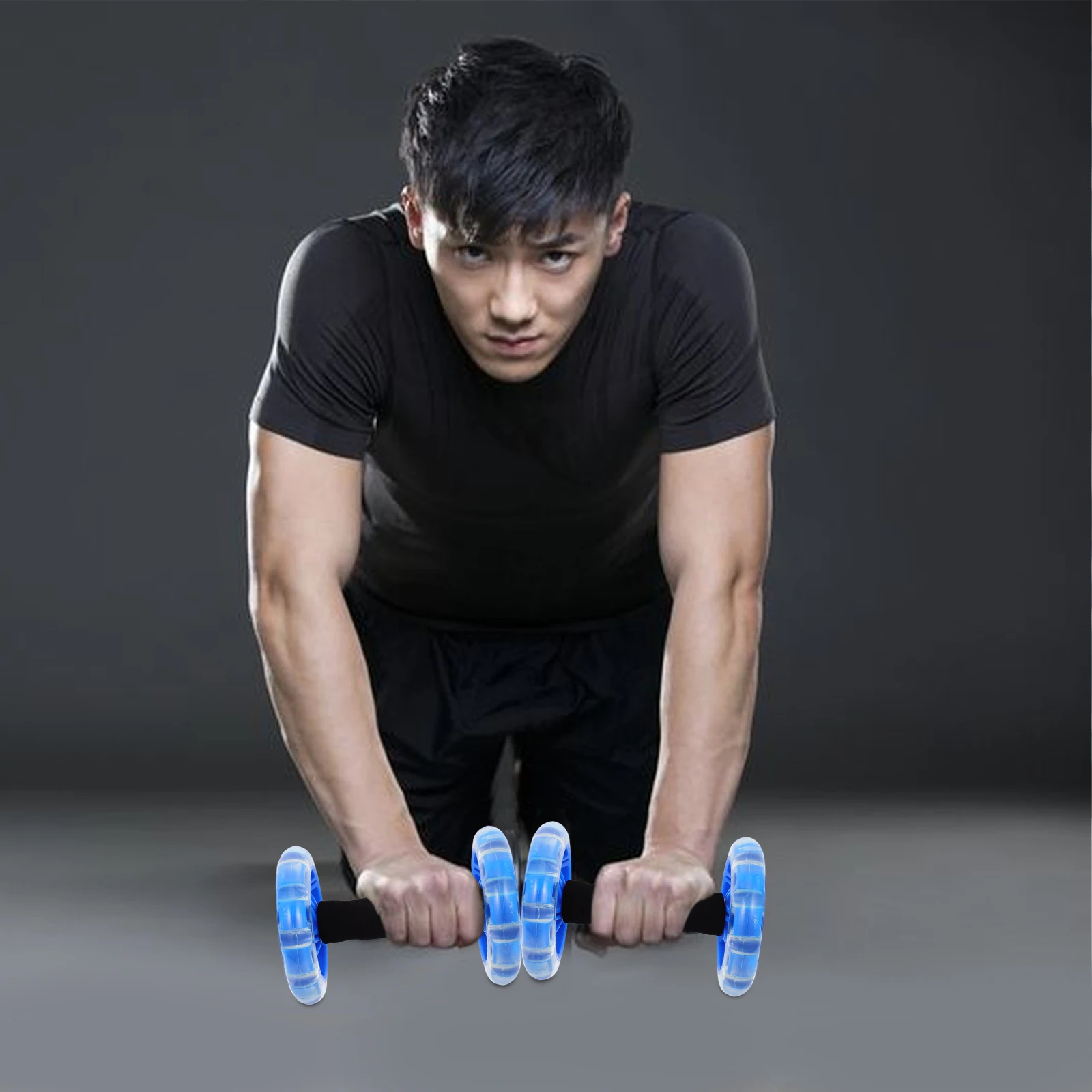 

Fitness Wheel Durable Lightweight Dual Wheels Non Slip Handles Abdominal Workout Equipment Burn Calories Build Muscle Improve
