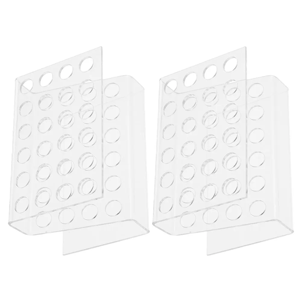 

2 Pcs Penholder Brush Organizer Crab Display Clear Stand Desktop Oblique Insertion Lipstick