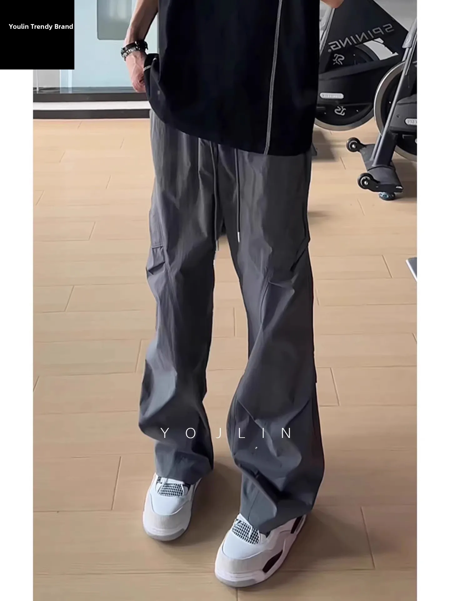 Qui Dry Nylon Work Trousers Men's Summer Thin Straight Folded Soldier Pants Outdoor Soft ell Fce Casual Pants