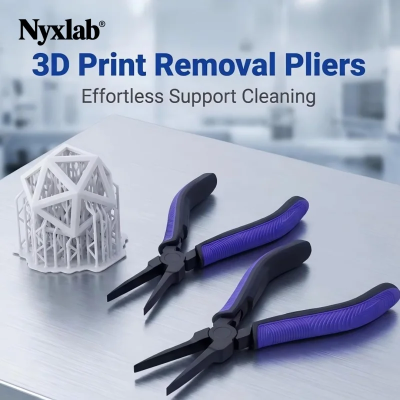 Upgraded Long Nose Steel Pliers & Long Diagonal Cutters, 3D Printer Tools for Easy Removal of 3D Printing Supports
