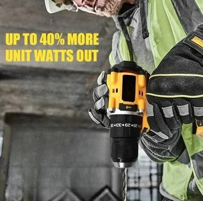 DCD800 2000RPM Furadeira de impacto sem escova 1/2 Polegada Chave de fenda elétrica sem fio Ferramenta elétrica de lítio para bateria Dewalt 20V