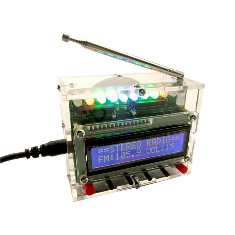 3x Diy Dc 5V Digitale Radio Kit Onderdelen Tda5807 51 Single-Chip Fm Digitale Geluidsmachine Stc89c52 Chip 87Mhz-108Mhz