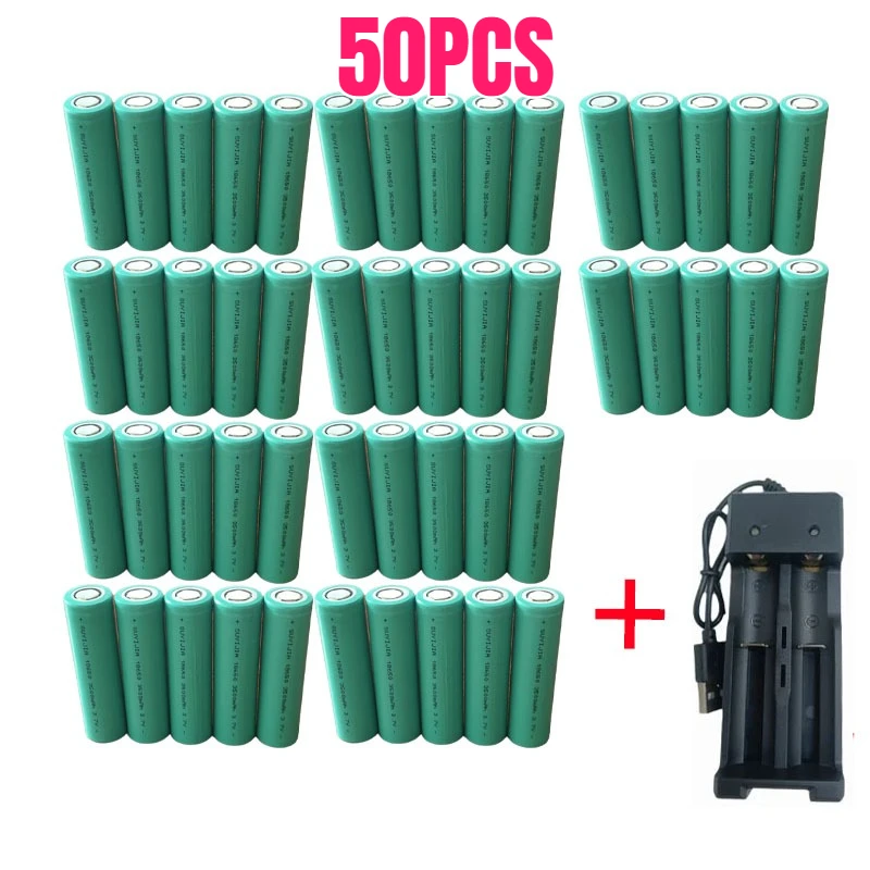 2026 Nieuwe 18650 Lithiumbatterij 3500mAh 3.7V 25A High Power Tool Batterij 18650 Oplaadbare Batterij + 4.2V1AUSB Oplader
