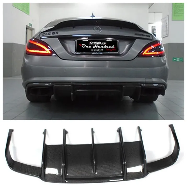 

Carbon Fiber Car Rear Trunk Lip Splitters Bumper Diffuser Protector Cover For Benz W218 CLS350 CLS63 AMG Bumper 2011-2015