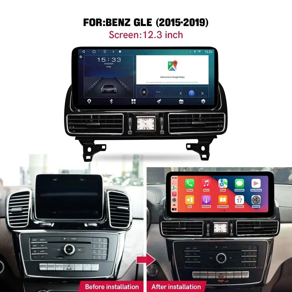 Autoradio da 12.3 pollici per Mercedes Benz ML GL GLE GLS W166 X166 2012-2019 lettore Video multimediale Android navigazione GPS No 2din