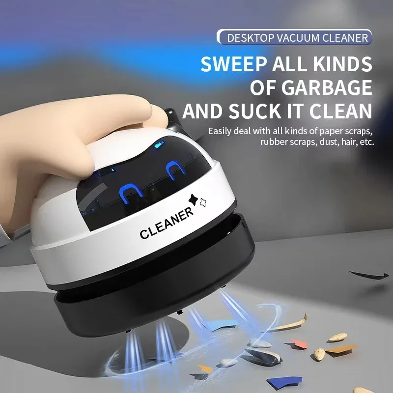 Table Vacuum Cleaner Mini Desktop Dust Vacuum With Detachable Nozzle USB Rechargeable Wireless Car Vacuum Cleaner Cleaning Tools