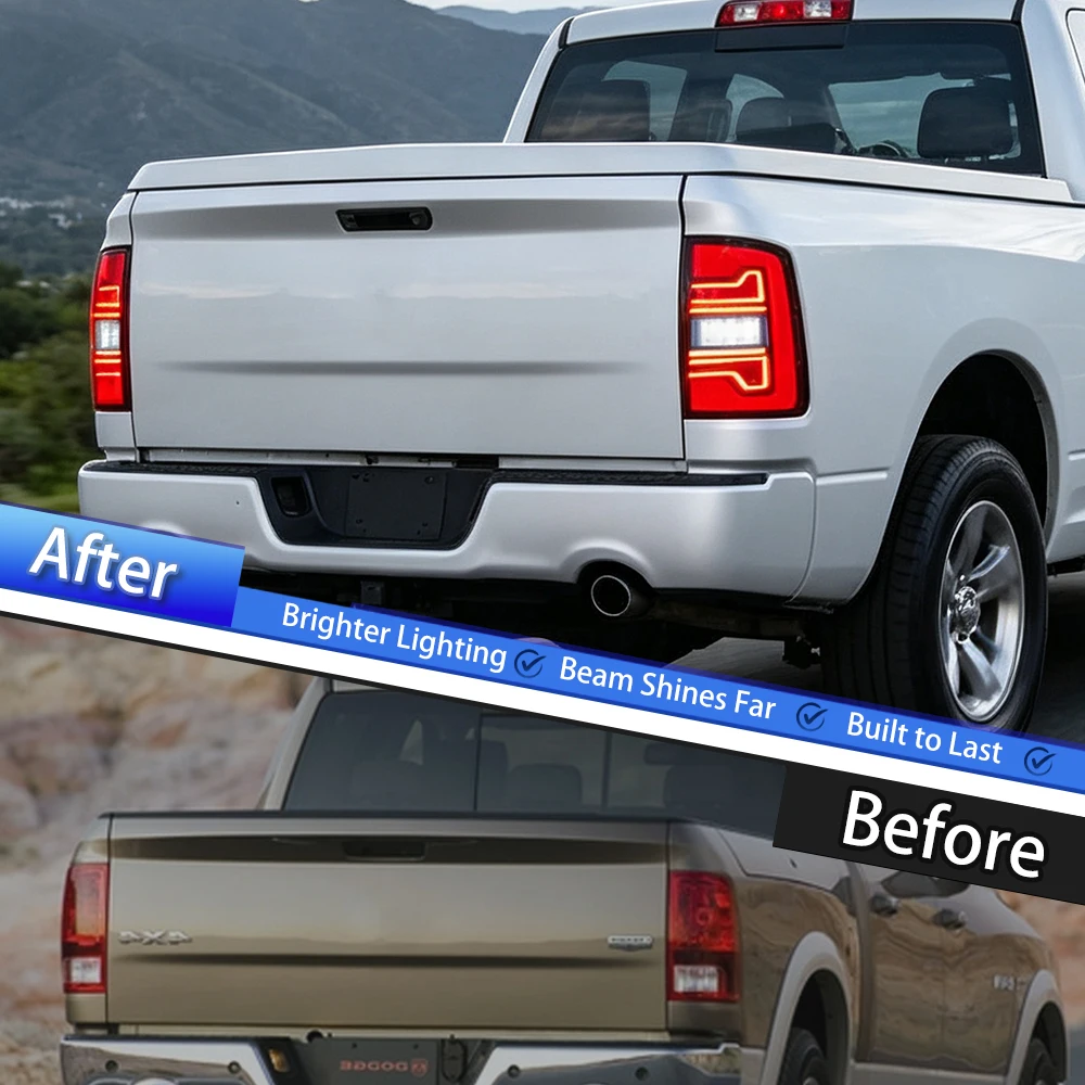 LED Tail Light Assembly Upgrade For Dodge Ram 1500 2500 3500 2002‑2008 High Quality Start‑up Animation Plug & Play Back Lamps
