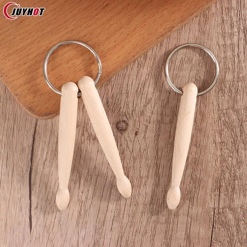 1Pc Mini Drum Sticks Keychain Wood Drumsticks Key Ring Chain Keyfob Percussion Gift Drum Stick Key Chain Hanging Accessories