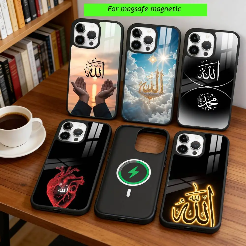 

Allah Phone Case For iPhone17,16,15,14,13,12,11 Plus,Pro Magnetic with Magsafe Wireless Charging