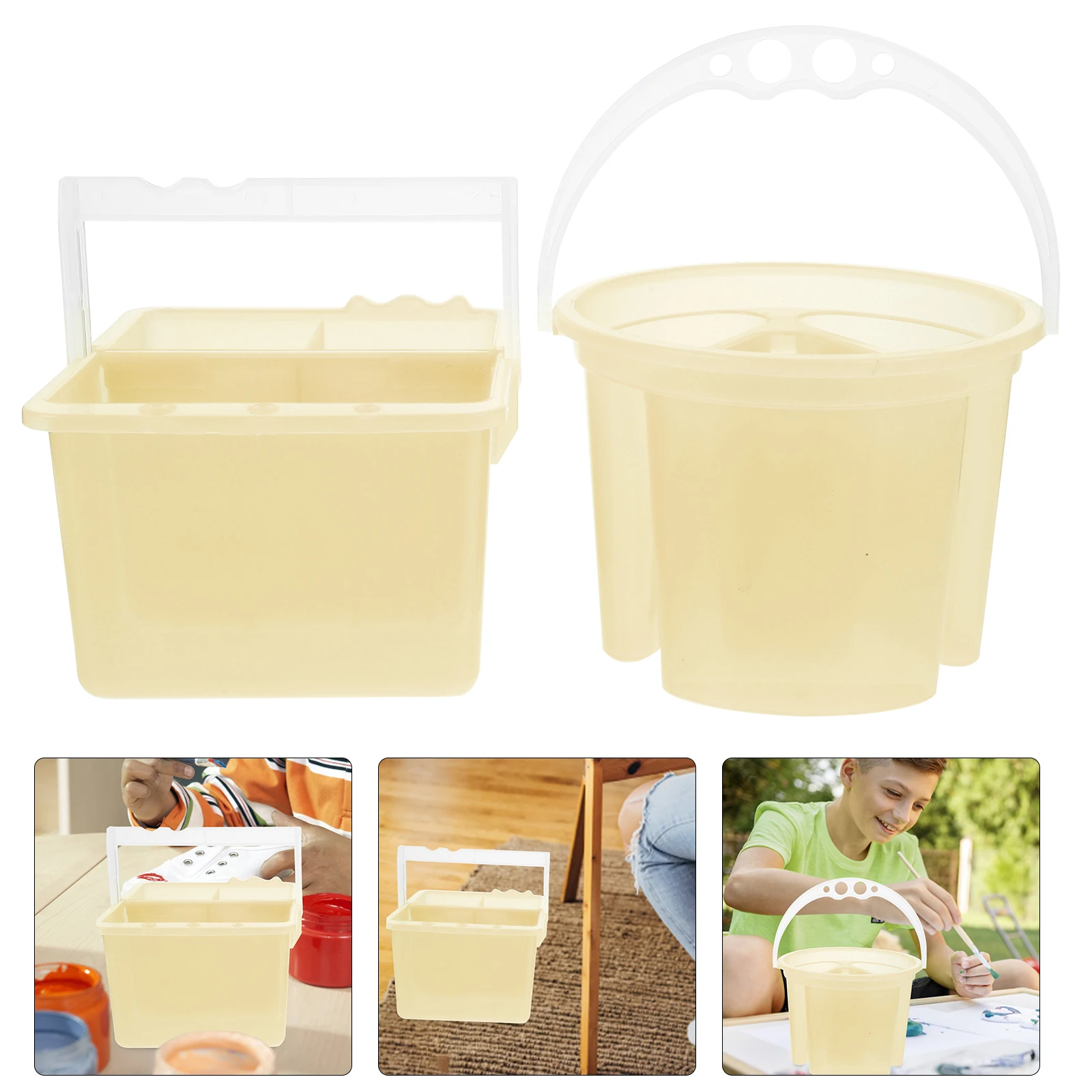 2 pezzi rondella per pennelli per artisti supporto riutilizzabile tavolozza per acquerelli in plastica compatta uso quotidiano forniture pulite rondella per pennelli