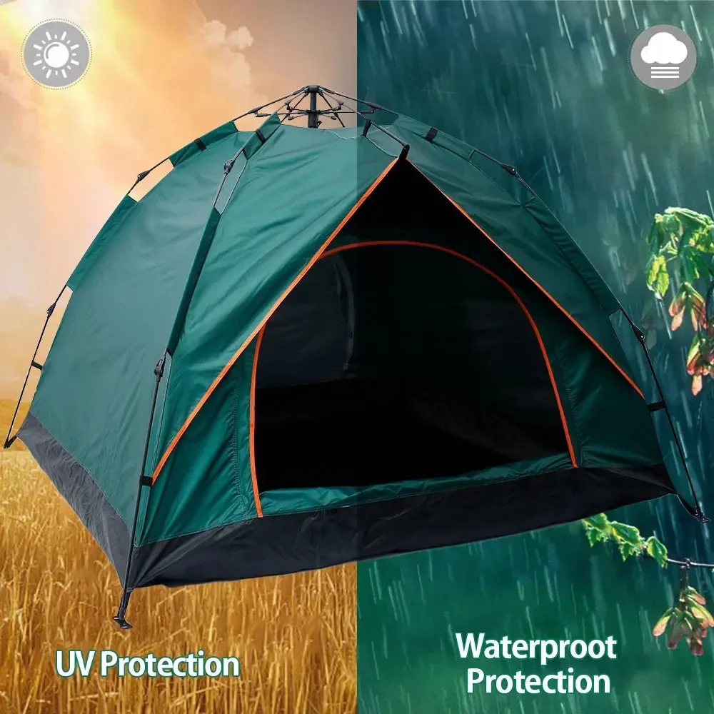 Automatic Tent 3-4 Person Camping Tent,Easy Instant Setup Protable Backpacking for Sun Shelter,Travelling,Hiking Camping Tent