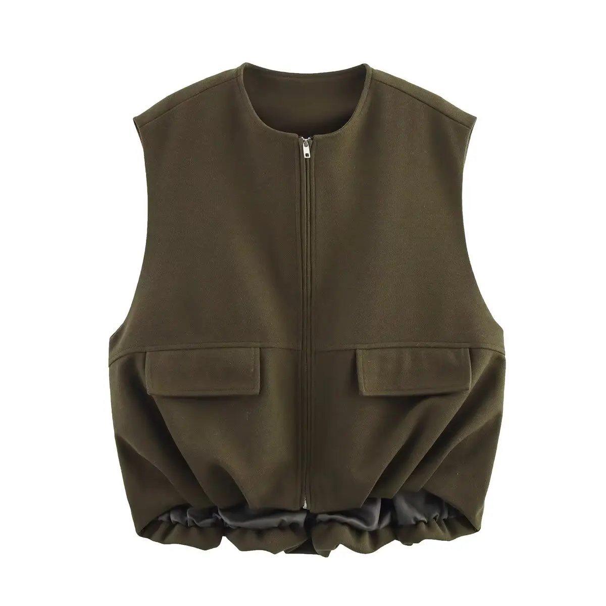 

UNIZERA women's vest vest vest vest fashionable and versatile sleeveless zipper style solid color temperament summer new vest