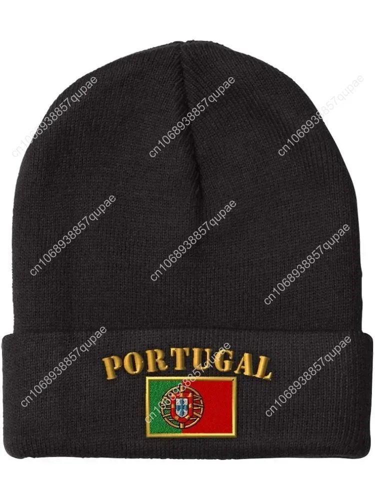 

Custom Beanies for Men Portugal Flag Embroidery Flags Winter Hats for Women Acrylic Skull Cap 1 Size