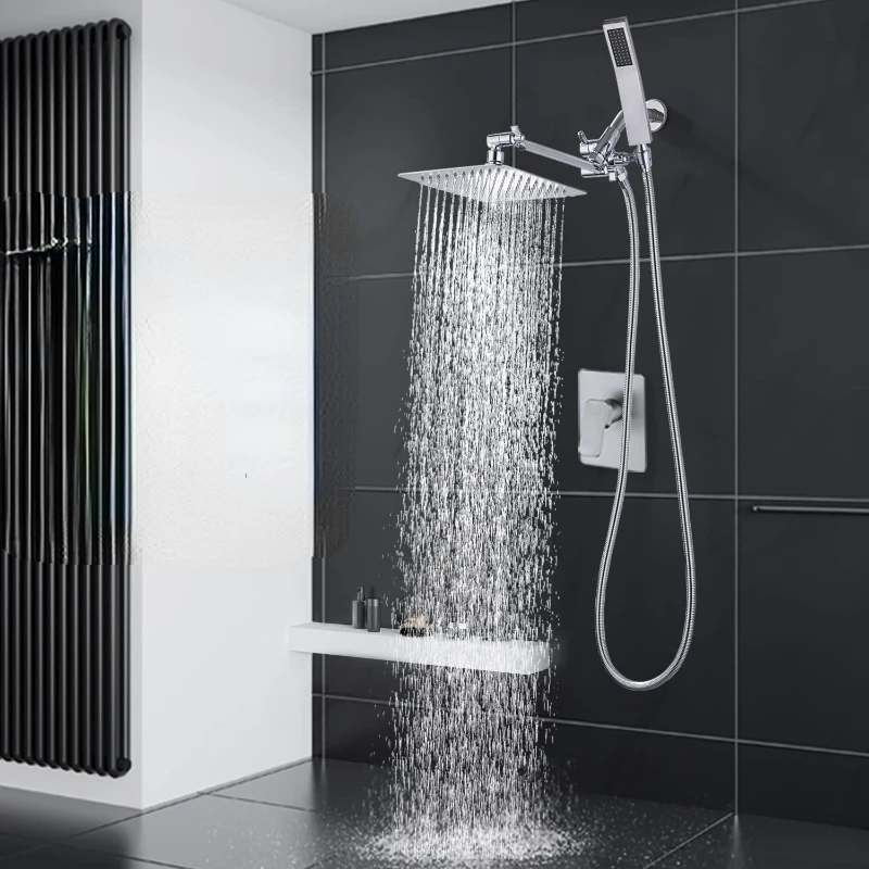 Imagem -02 - Stainless Steel Rain Shower System com Chuveiro de Mão Luxury Bathroom Grupo Preto e Dourado in