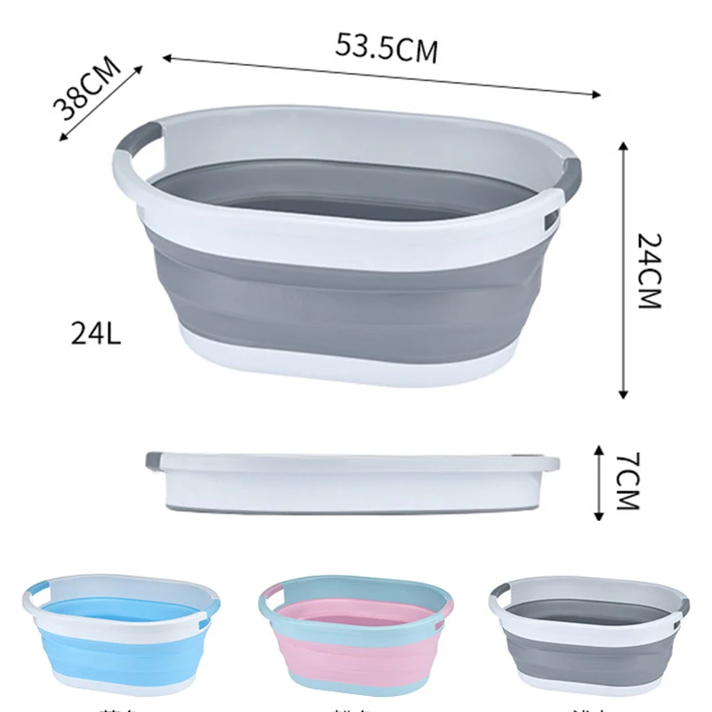 Big Folding Bucket Portable Retractable Plastic Household Thickened Travel Outdoor Car Wash Fishing Collapsible Bucket Storage