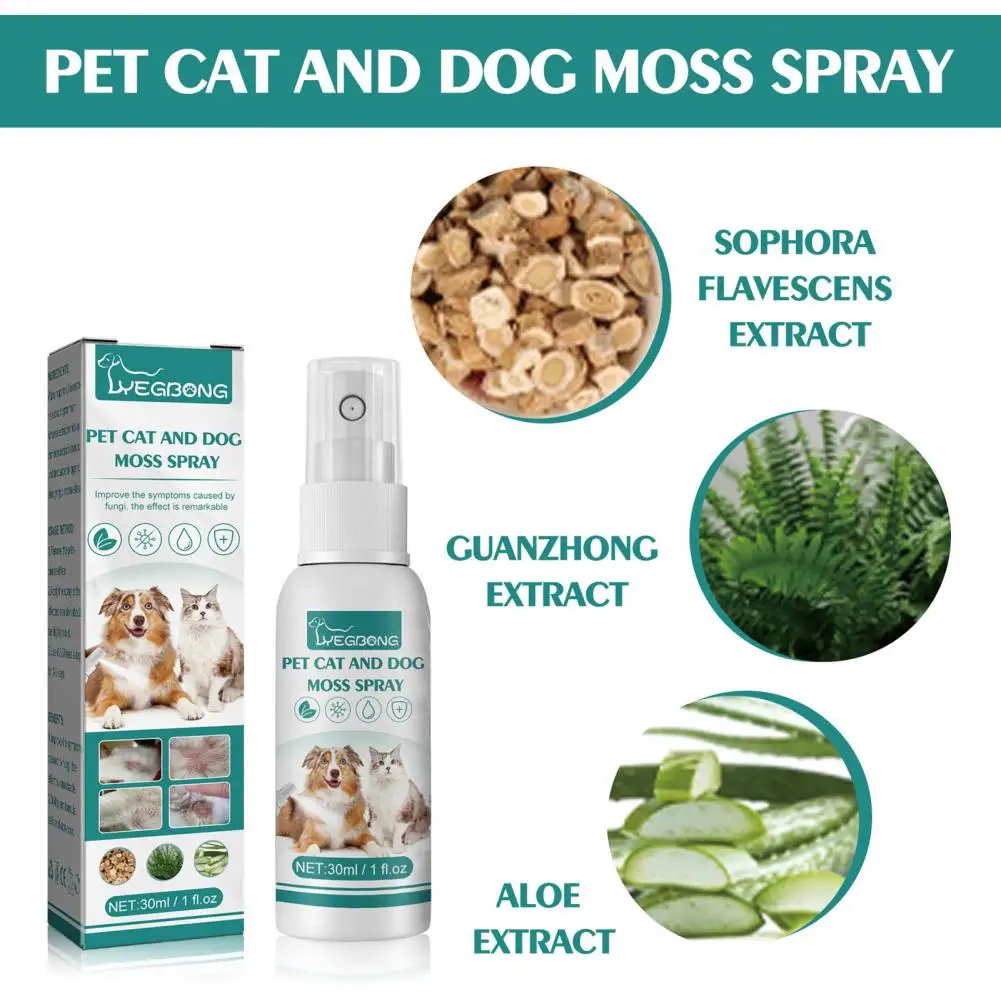 

Pet Ringworm Spray 1 Bottle Small Mild Natural Ingredients Cats Dogs Moss Spray Health Treatment Pet Accessories