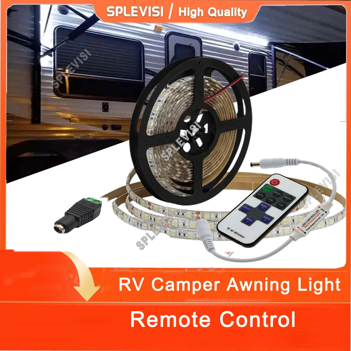 12V 16.4FT RV Camping Awning Lights, Motorhome Travel Trailer Canopy Led Lights, Waterproof RV Exterior Awning Strip Lights 1 5m pcs stair nosing led strip led aluminium extrusions edging profiles stairs led profile lights