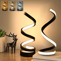 LED Modern Minimalist Spiral Desk Lamp Wire Controlled Desk Lamp Three Color Led Ambient Light For Bars Cafes Bedroom Room Decor