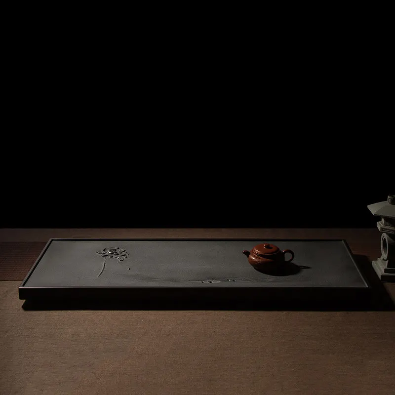 

Поднос для чая из камня, прямоугольный, для офиса, церемоний, гостеприимства, аксессуары для подачи чая, китайские подносы, декор для дома