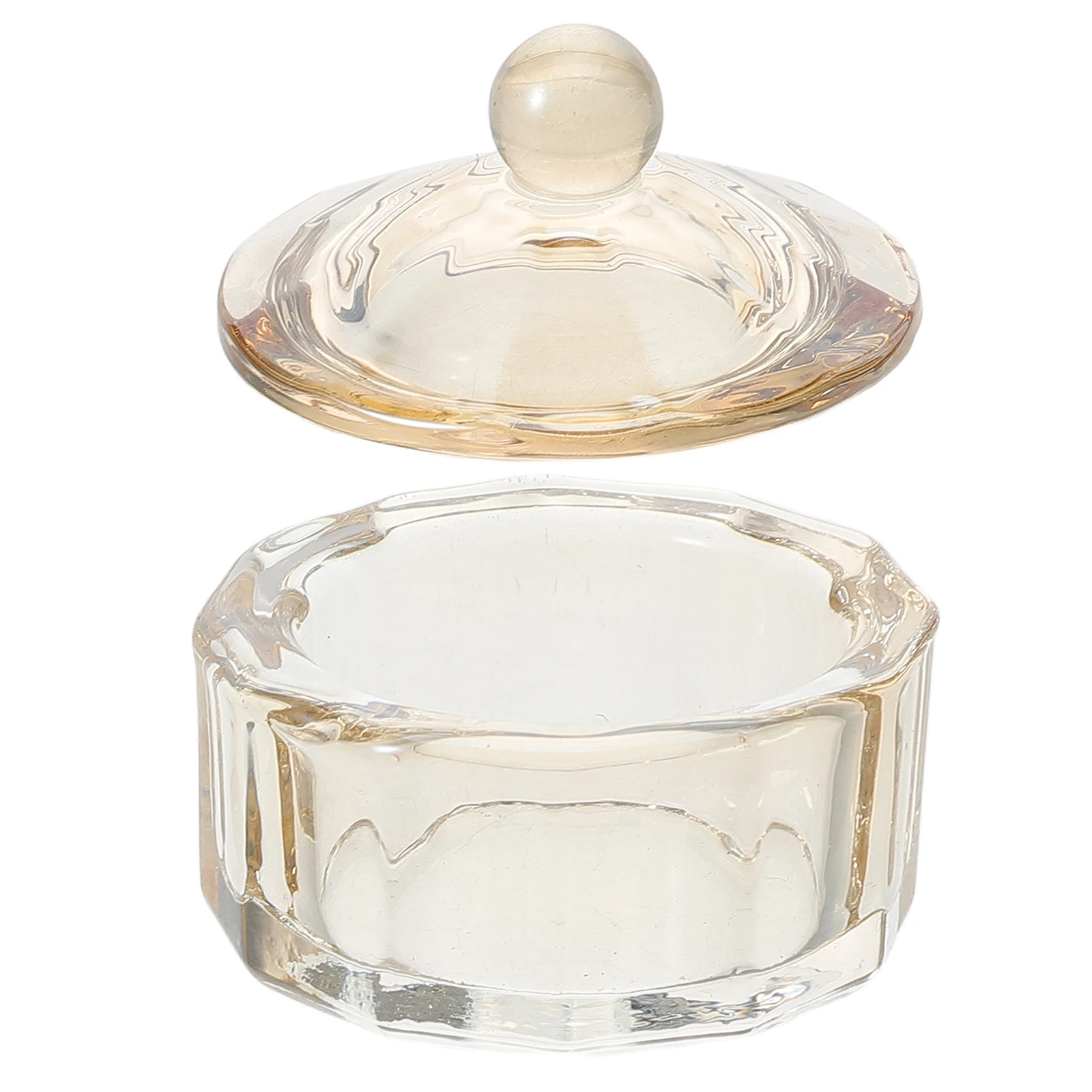 Premium-Glas-Nagelkunst-Dappen-Teller, einzigartige Form mit Deckel für flüssige Nagellack-Aufbewahrung, Salon-Maniküre-Zubehör