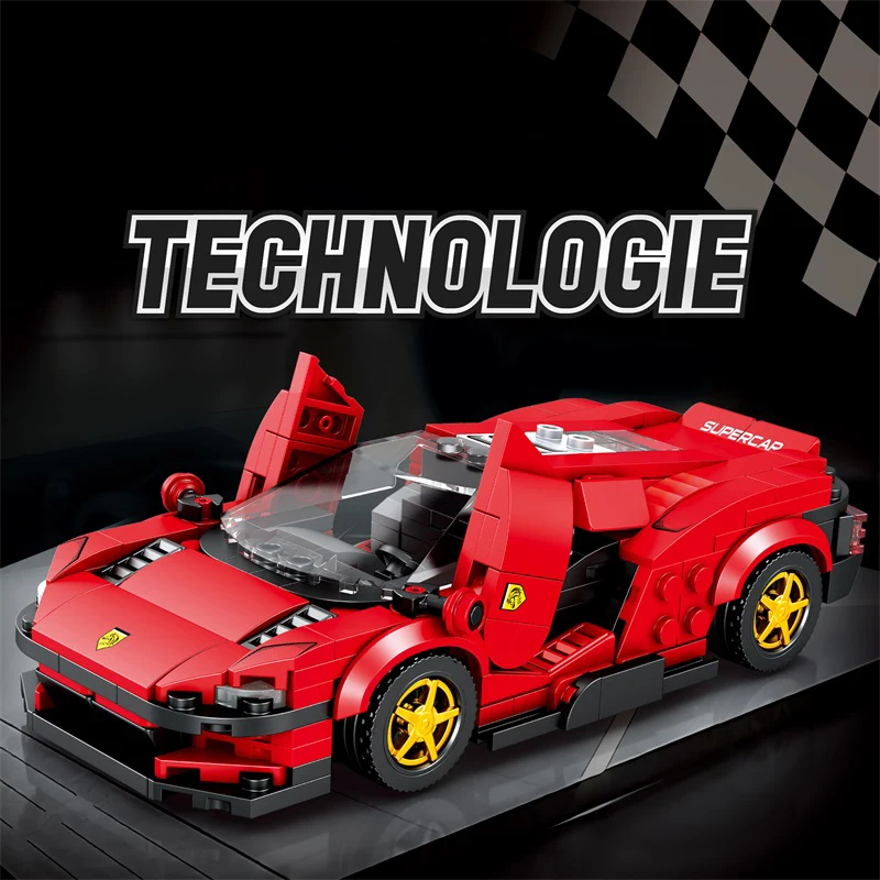 Sport Car Building Blocks City Speed Champion Vehicle Diecasts Metal Car Model DIY Assembly Bricks Toys Gift For Children