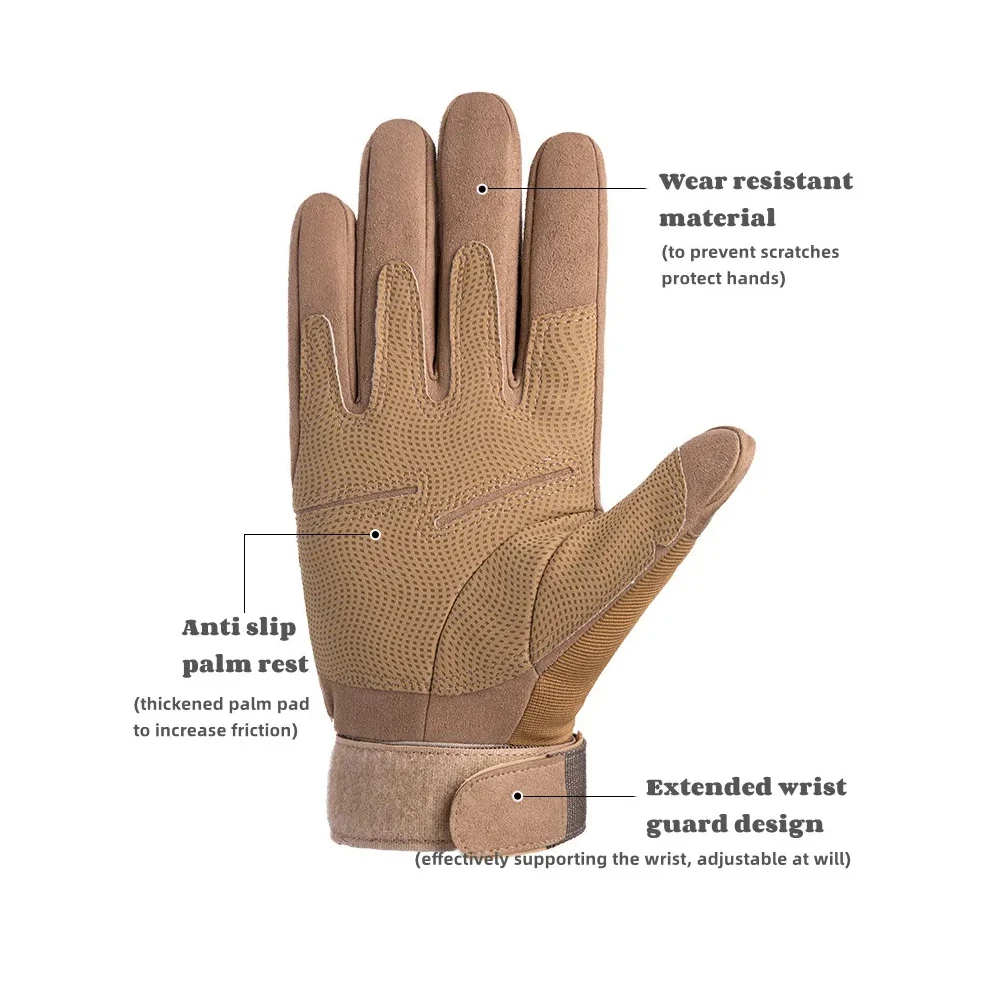 Guantes tácticos de dedo completo para exteriores, protección de combate para Airsoft, ciclismo, deporte, escalada, Paintball, tiro