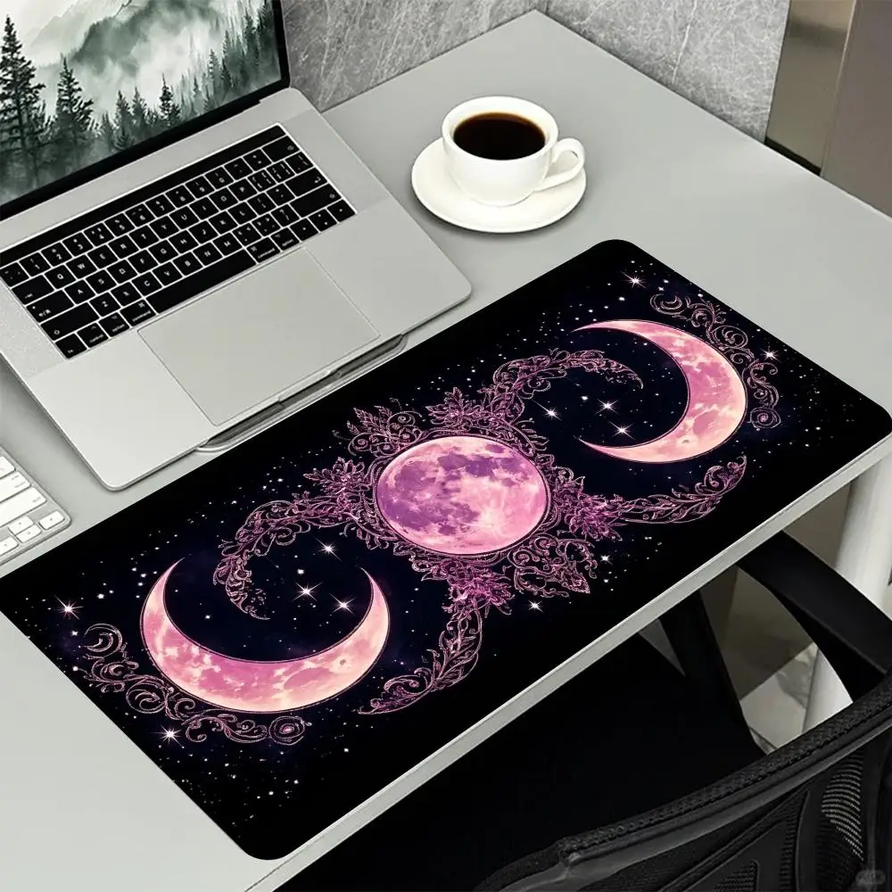 Celestial Moon Phase Large Desk Mat Non‑Slip Rubber Gaming MousePad HD Print Keyboard Pad For Office Laptop Gamer Pc Accessories
