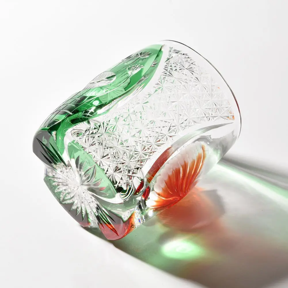 إيدو قطع الطفل الإنترنت المشاهير لوتس بركة ضوء القمر اليدوية المنزلية ويسكي ضوء الفاخرة كريستال كأس النبيذ كوب البيرة عالية فال