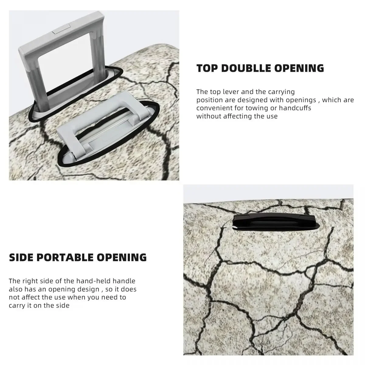 Texture Travel Print Luggage Protective Dust Covers Elastic Waterproof 18-32inch Suitcase Cover Travel Accessories