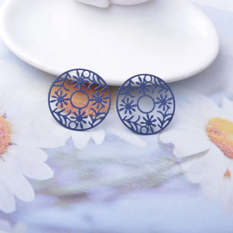 30 Stück AB8784 28*28mm Messing Bemalte Runde Anhänger DIY Schmuck Ohrring Zubehör – Detail 6