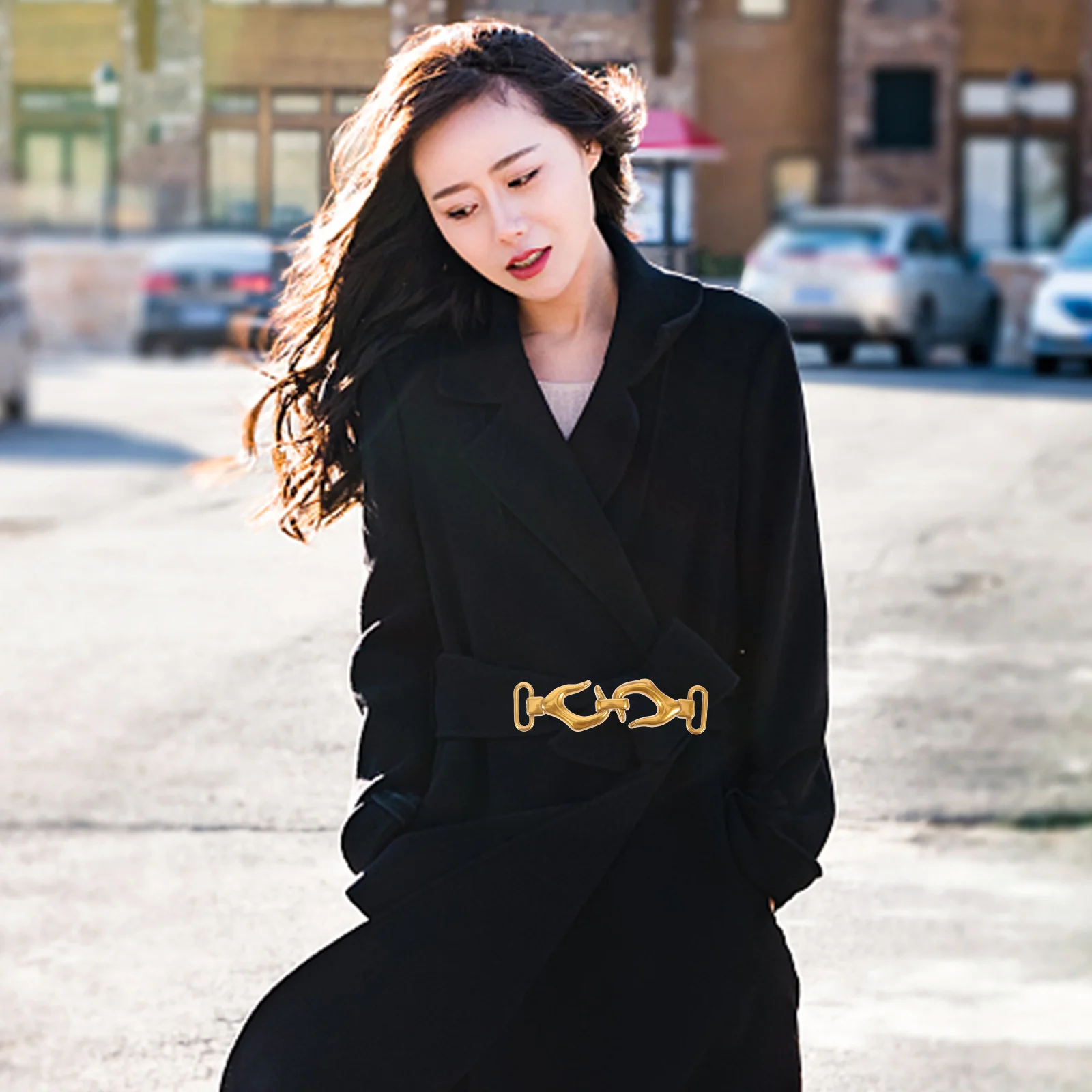 

Metal Waist Belt Buckle Simple Toggle Clasp for Coat Windbreaker Shawl Cardigan Cape Closure Dress Party Wedding Wear