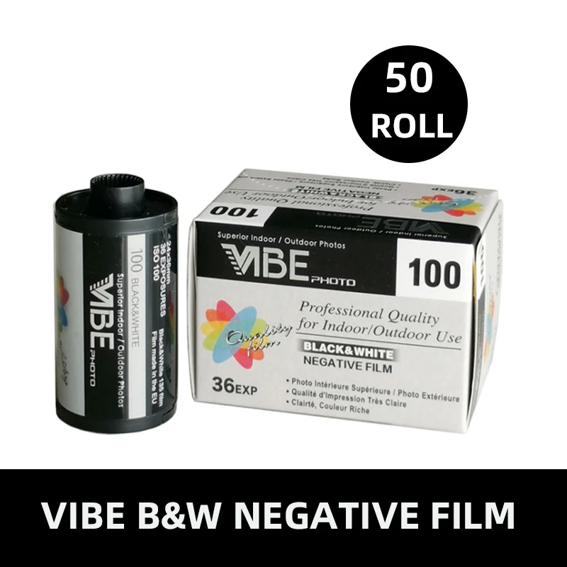 

50 Rolls VIBE 100 ISO 100 VIBE 400 ISO 400 Black & White film 135 Negative film 36EXP/Roll for VIBE 501F Camera